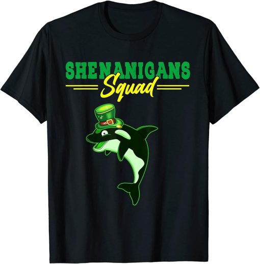 Shenanigans Squad St. Patrick"s Day Orca Cute Sea Animal T-Shirt