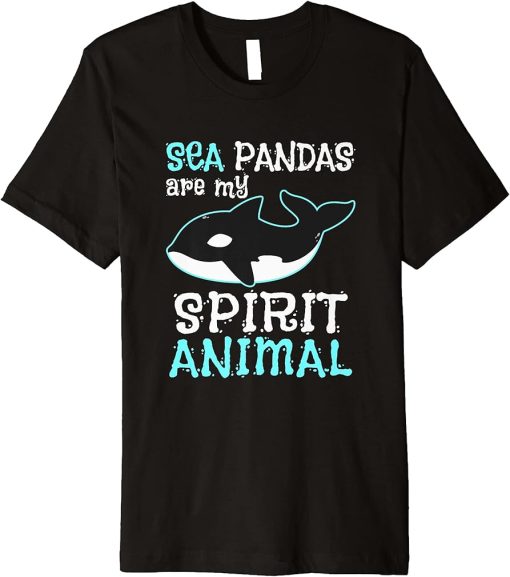 Sea Pandas Are My Spirit Animal Orca Whale Tee Shirt