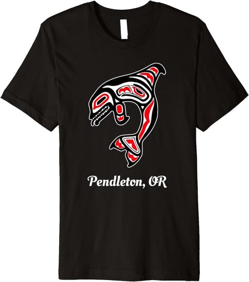 Native American Pendleton OR Red Orca Killer Whale Premium T-Shirt