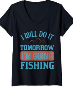 Womens Fishing Rods Lovers | Funny Fishing Sayings | Funny Fishing V-Neck T-Shirt